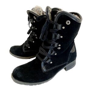 Aldo Adianiel Fold Over Suede Booties Black Size 7.5